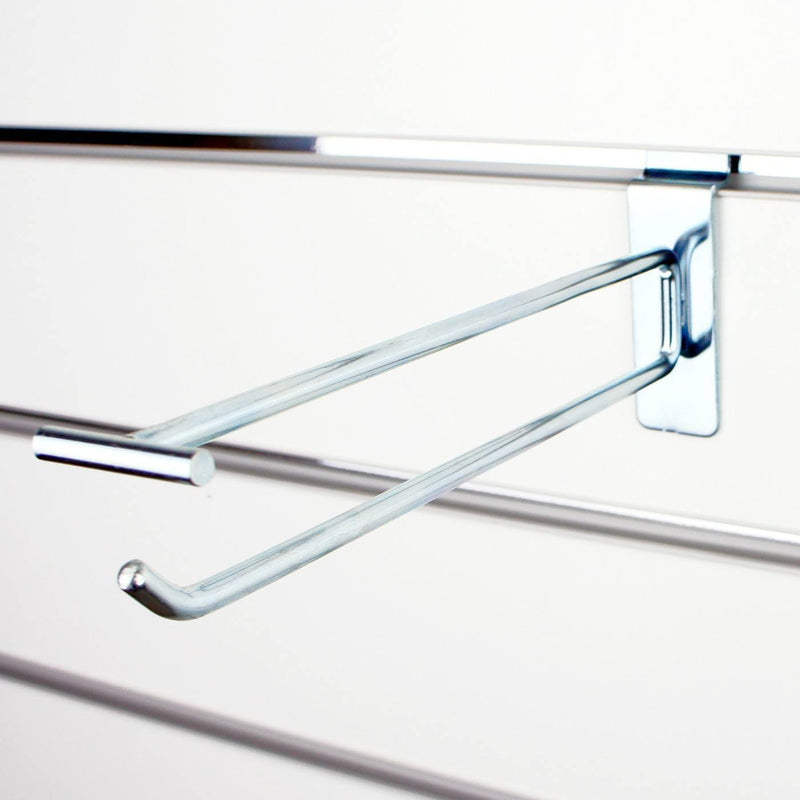 single prong slatwall hook with overhead arm