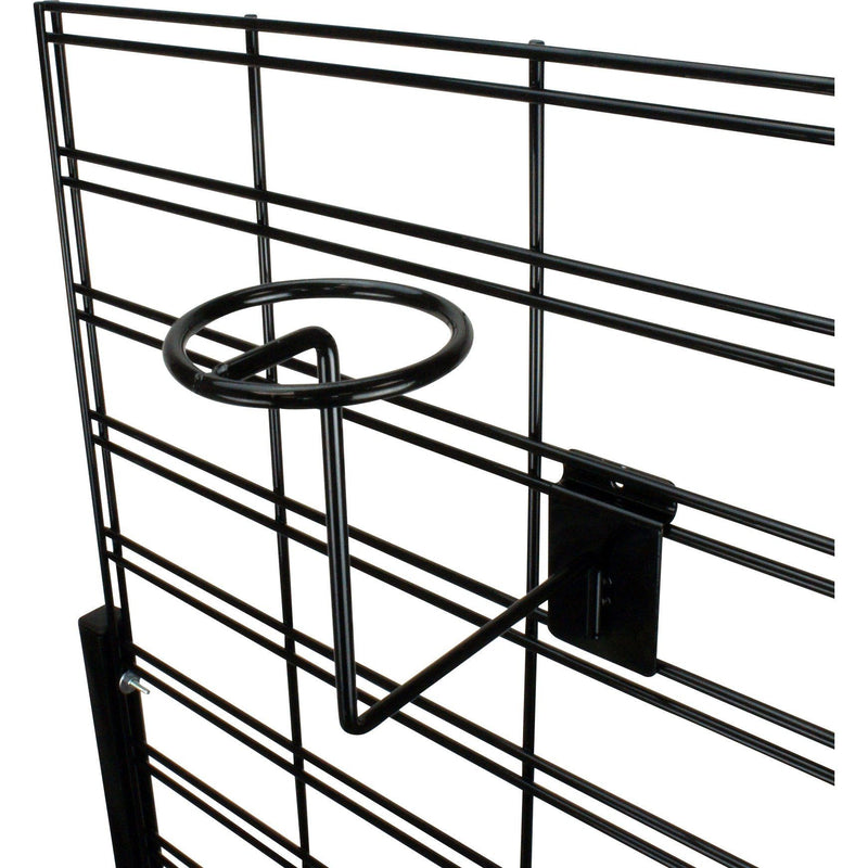 Hat, Cap, Millinery arm for slatwall in black finish