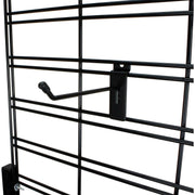 single prong slatwall hook in black steel