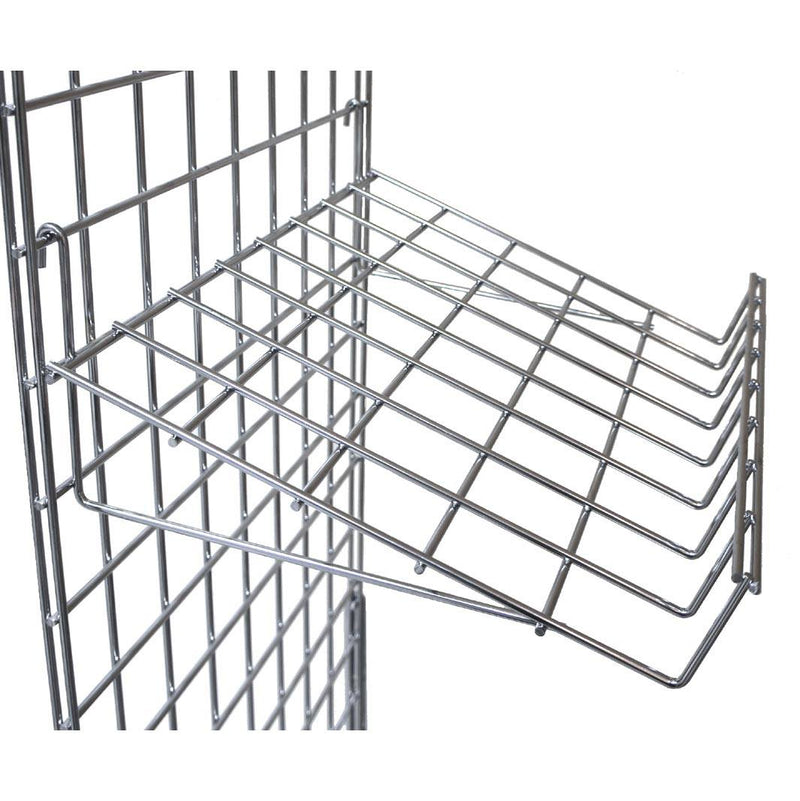 sloping mesh shelf for grid panels