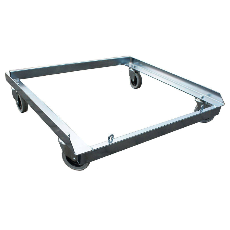 wheeled base for wire stacking baskets