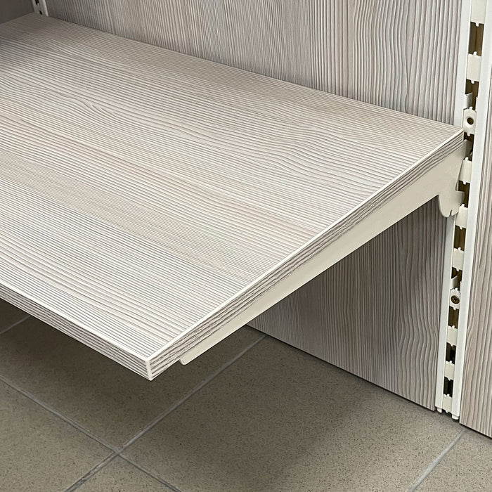 S50 Wood / Glass Shelf Bracket (pair), Jura White - 22cm to 47cm