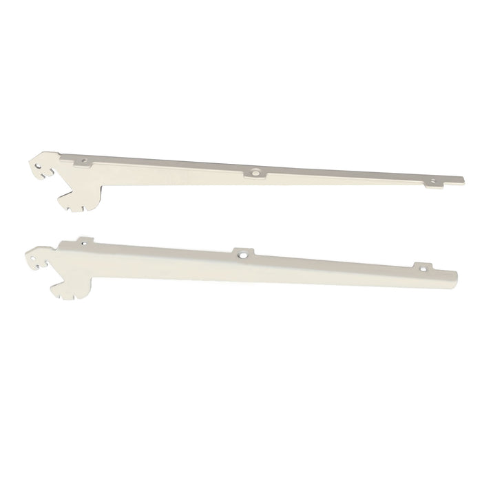 S50 Wood / Glass Shelf Bracket (pair), Jura White - 22cm to 47cm