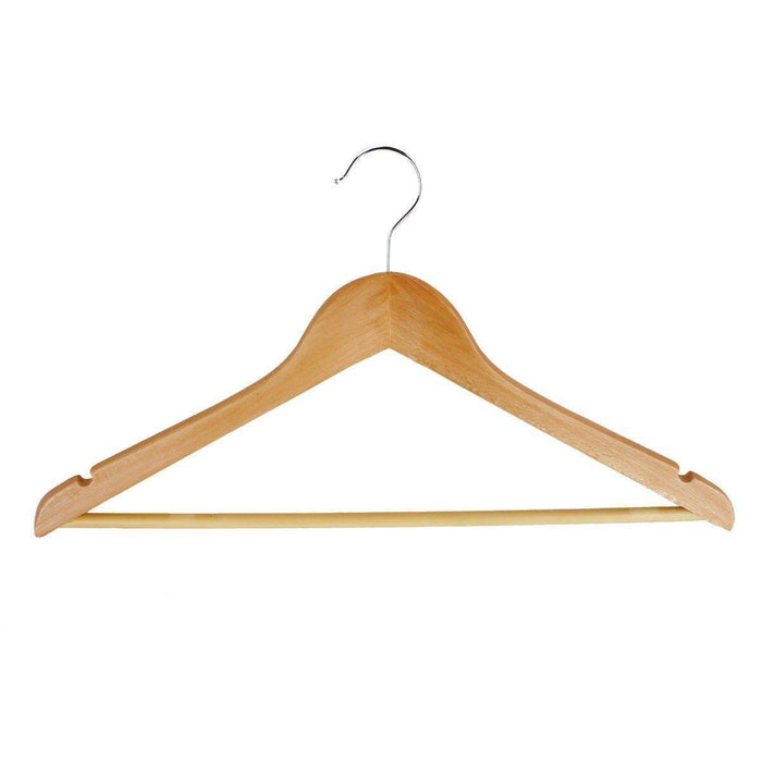 Wooden coat hanger with trouser rail